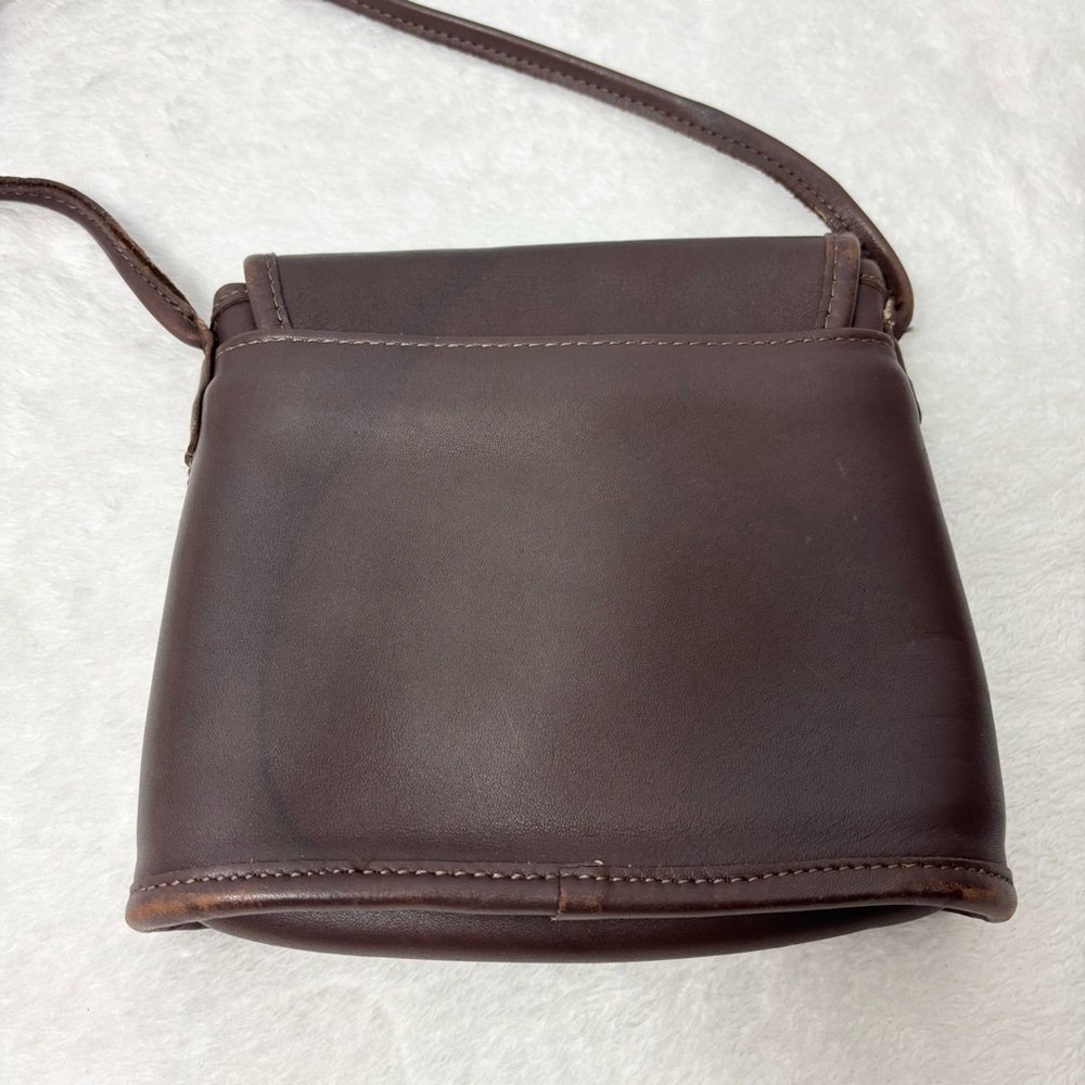 Vintage Coach Tango Leather Bag 1998 Mahogany Nickel Hardware Crossbody - Picture 3 of 10